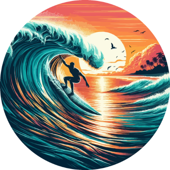 Sunset Surfer | T-Shirt Ambiance Plage & Coucher de Soleil