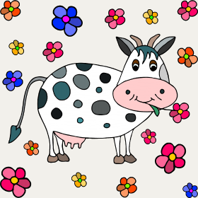 Motif Krowa, la Vache Amusante personnalisé sur vêtement