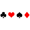 Cross heart spade diamond