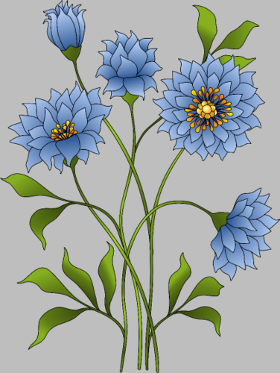 Motif Éclat Floral Bleu personnalisé sur vêtement