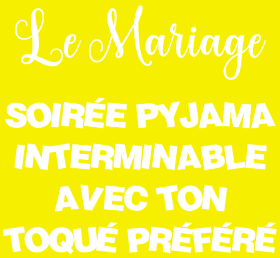 Célébrez le mariage avec humour ! Ce t-shirt 'Soirée Pyjama avec Ton Toqué Préféré' est le cadeau idéal pour un EVG/EVJF ou une fête de mari...