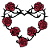 Roses and Thorns Heart