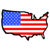 USA Flag Country Outline