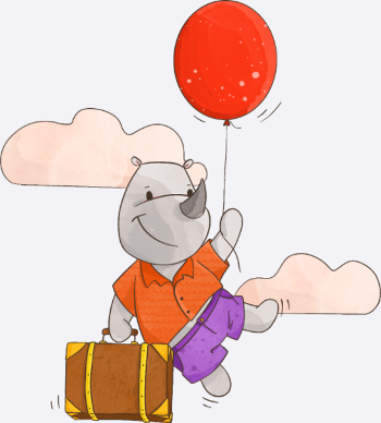 Nashorn Rhino Rhinozeros Ballon Luftballon Fliegen