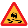 Skidding Car Warning Sign