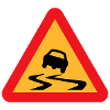 Slippery Road Car Warning