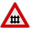 Warning train gate sign