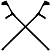 gekreuzte Krücken