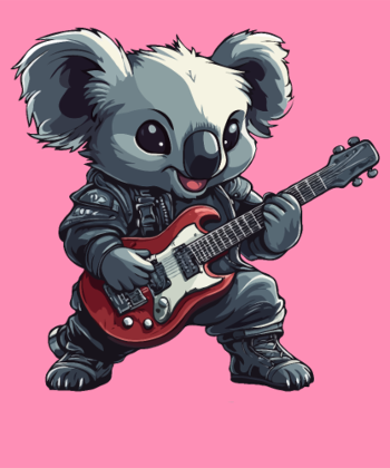 Koala Rocker Guitariste Heavy Metal