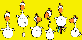Motif Poules folles - Verrückte Hühner personnalisé sur vêtement