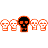 Hallowe'en Row of Skulls