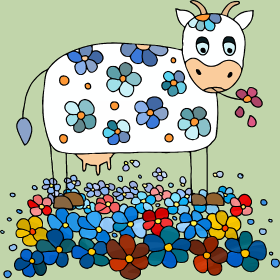 Motif La Vache Mignonne personnalisé sur vêtement