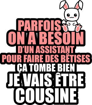 Motif T-Shirt Humour Future Cousine : Besoin D'un Assistant Pour Bêtises à imprimer