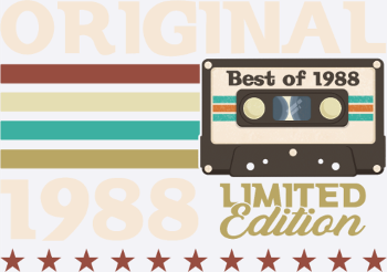 35. Geburtstag Vintage Kassette Jahrgang 1988