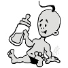 Baby with a milk bottle
