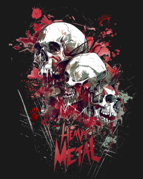 Motif Esprit Heavy Metal personnalisé sur vêtement