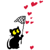 cat catches hearts