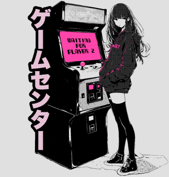 Fille Anime Gaming - En Attente du Joueur 2
