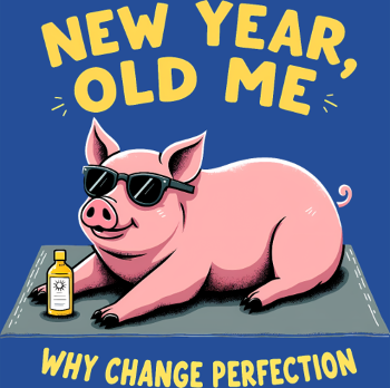 T-shirt Nouvel An Humoristique - Cochon Détendu