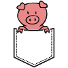 Oink in Brusttasche