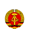 DDR Wappen mit weisser Schrift