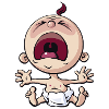 Das Baby weint.