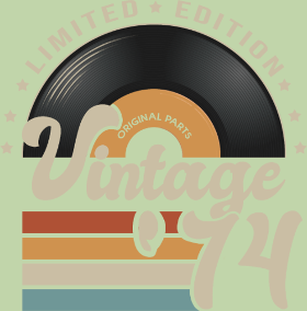 Cadeau d'anniversaire idéal pour les 49 ans: t-shirt Vinyle Vintage 1974. Célébrez la musique et l'année de naissance avec un style rétro.