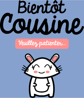 Motif T-shirt Bientôt Cousine : Annonce Mignonne personnalisé sur vêtement