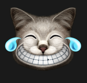 Motif Chat Hilarant Explosion Rires personnalisé sur vêtement