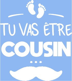 Motif T-shirt Annonce Grossesse "Tu vas être cousin" personnalisé sur vêtement