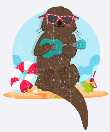 Otter Strand Tshirt Geschenk Tier Süß Frettchen