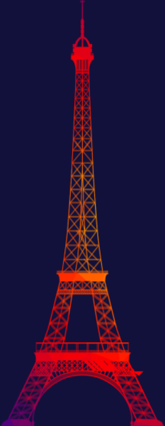 Adoptez l'icône parisienne avec ce motif artistique de la Tour Eiffel. Son dégradé de couleurs unique apporte une touche moderne et élégante...