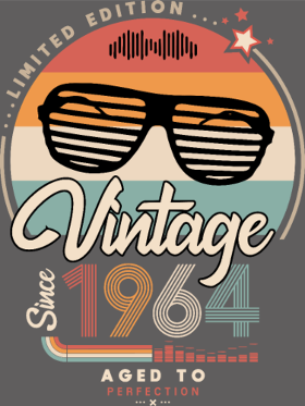 Motif Vintage Depuis 1964 : Un Classique Intemporel personnalisé sur vêtement