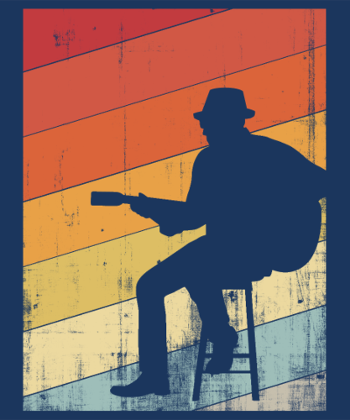 T-shirt Guitariste Jazz Rétro