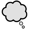Thinking, thought, cloud, bubble