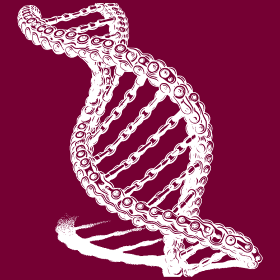 Exprimez votre amour pour la science avec ce motif original de chaîne ADN. Un design élégant et moderne, parfait pour les passionnés de biol...