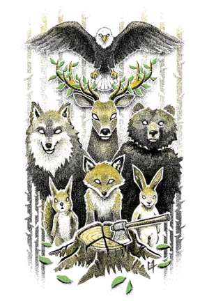 Motif Esprits Sylvestres: Vengeance Forestière à imprimer