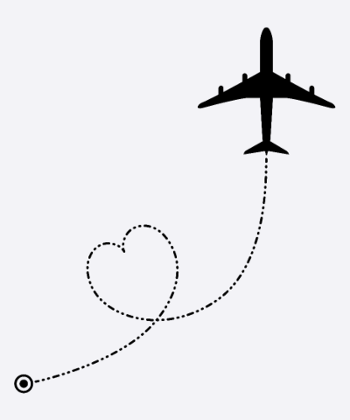 Flugzeug Route Herz Travel