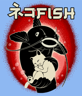 Motif Amitié Insolite : Chat & Poisson-Chat personnalisé sur vêtement