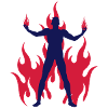 rocking devil - rockender teufel - flammen flames