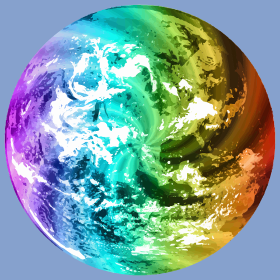 Motif Globe Terre Arc-en-ciel personnalisé sur vêtement