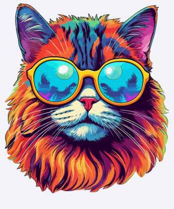 Katze Hippie 60s 70s