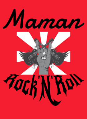 Célébrez les mamans rockeuses avec ce design audacieux ! Idéal pour les mères qui aiment la musique, le rock'n'roll et affichent leur style ...