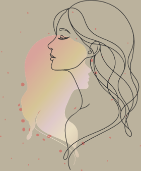 Motif Portrait de Femme en Art Ligne - Élégance Minimaliste à imprimer
