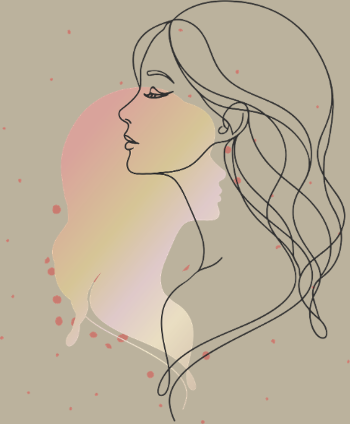 Portrait de Femme en Art Ligne - Élégance Minimaliste