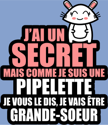 T-Shirt Annonce Grossesse : J'ai Un Secret, Je Vais Être Grande-Sœur