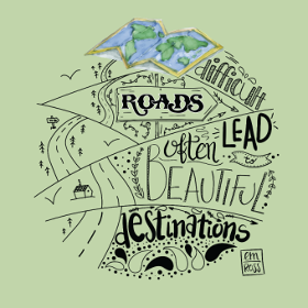 Ce motif poétique célèbre le voyage et la découverte de soi. Avec son message inspirant, il rappelle que chaque chemin, même difficile, mène...