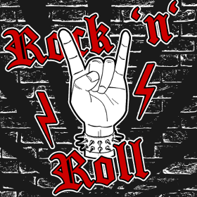 Motif Authentique Rock 'n' Roll personnalisé sur vêtement