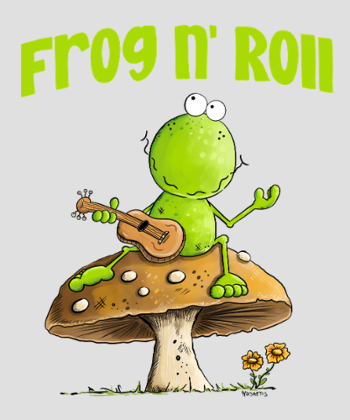 Grenouille guitariste cottagecore