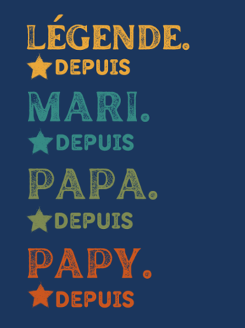 Légende Personnalisée : Mari, Papa, Papy Depuis [Année]